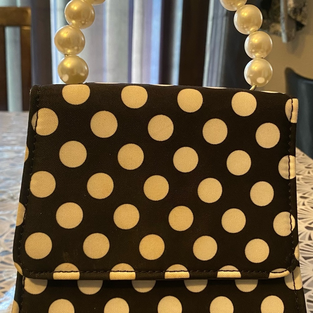 Polka Dot Pearl Handle Bag